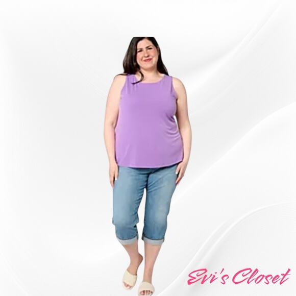 Susan Graver Tops - Susan Graver Women’s Plus Liquid Tank Top Tunic Size 2X Dark Purple Sleeveless